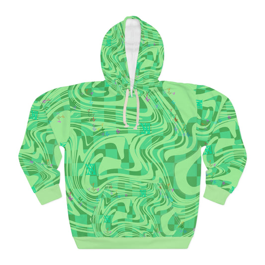 Amunscity Minty Checkered Mix Pullover Hooodie
