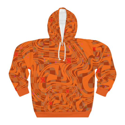Amunscity Peachy Checkered Mix Pullover Hooodie